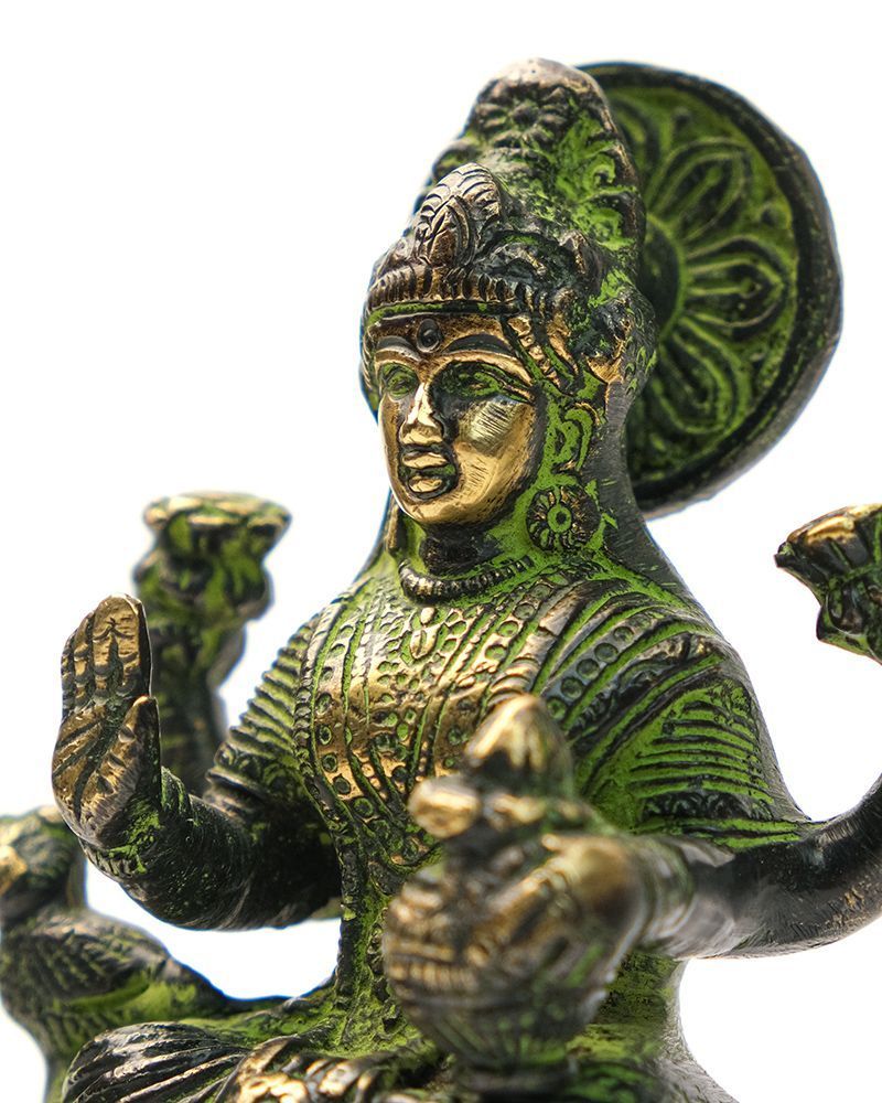 Статуя Лакшми с совой (13 см) бронза