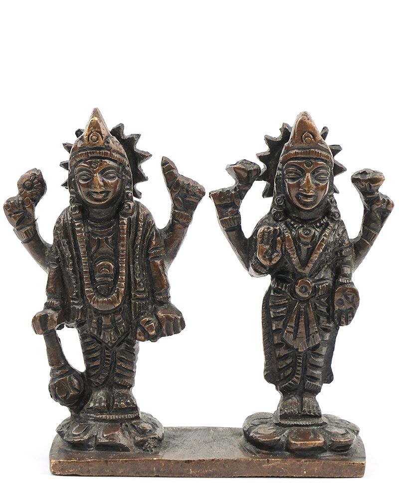 Статуя Вишну и Лакшми (Божественный союз) 7,5 см бронзовая