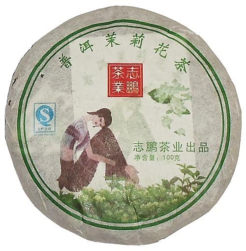 Китайский элитный Пуэр Бин Ча с жасмином (Шу)