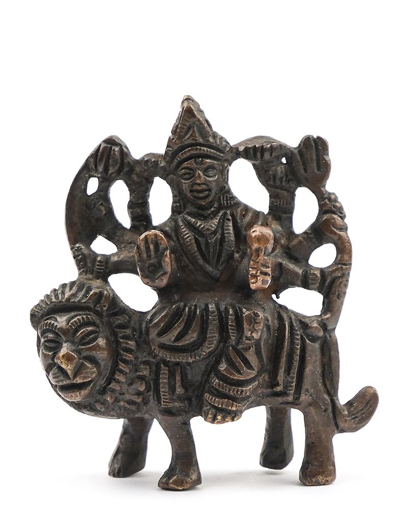 Статуя Дурга (Дарующая блага) 6,5 см бронзовая