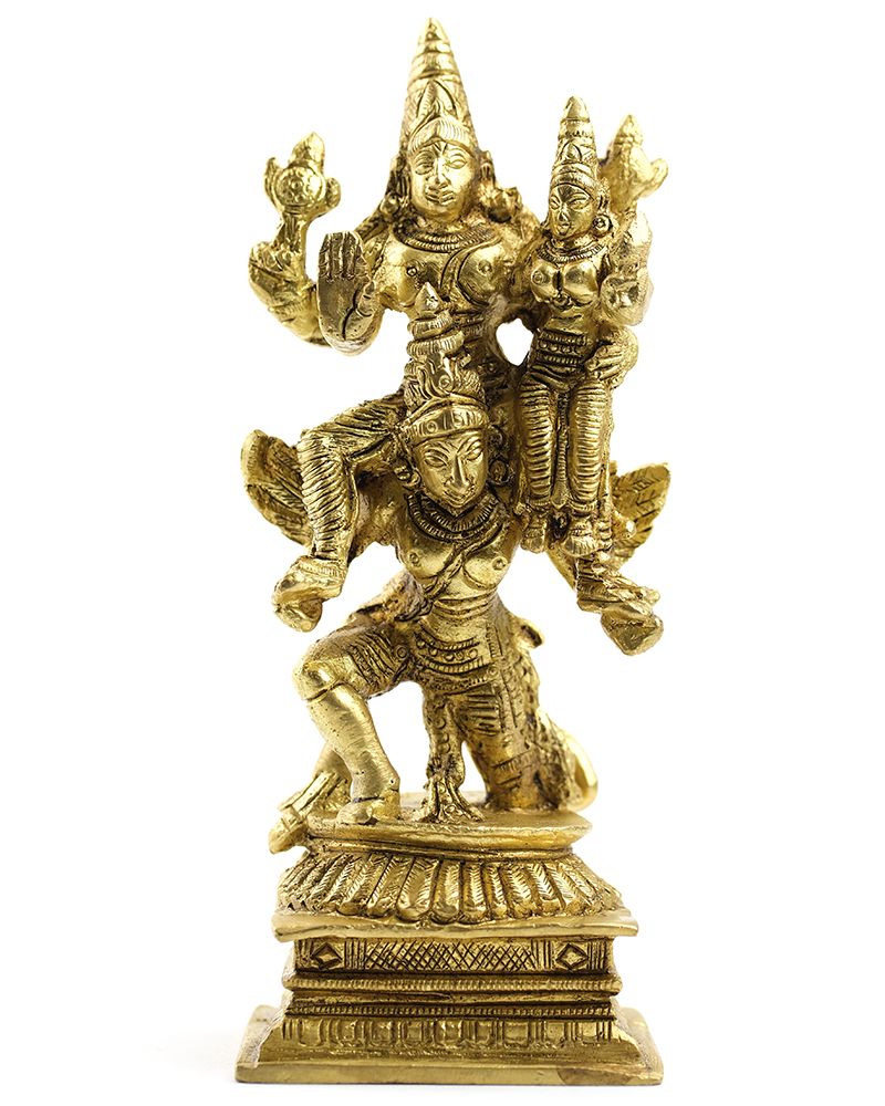 Статуя Вишну и Лакшми на Гаруде (14 см)