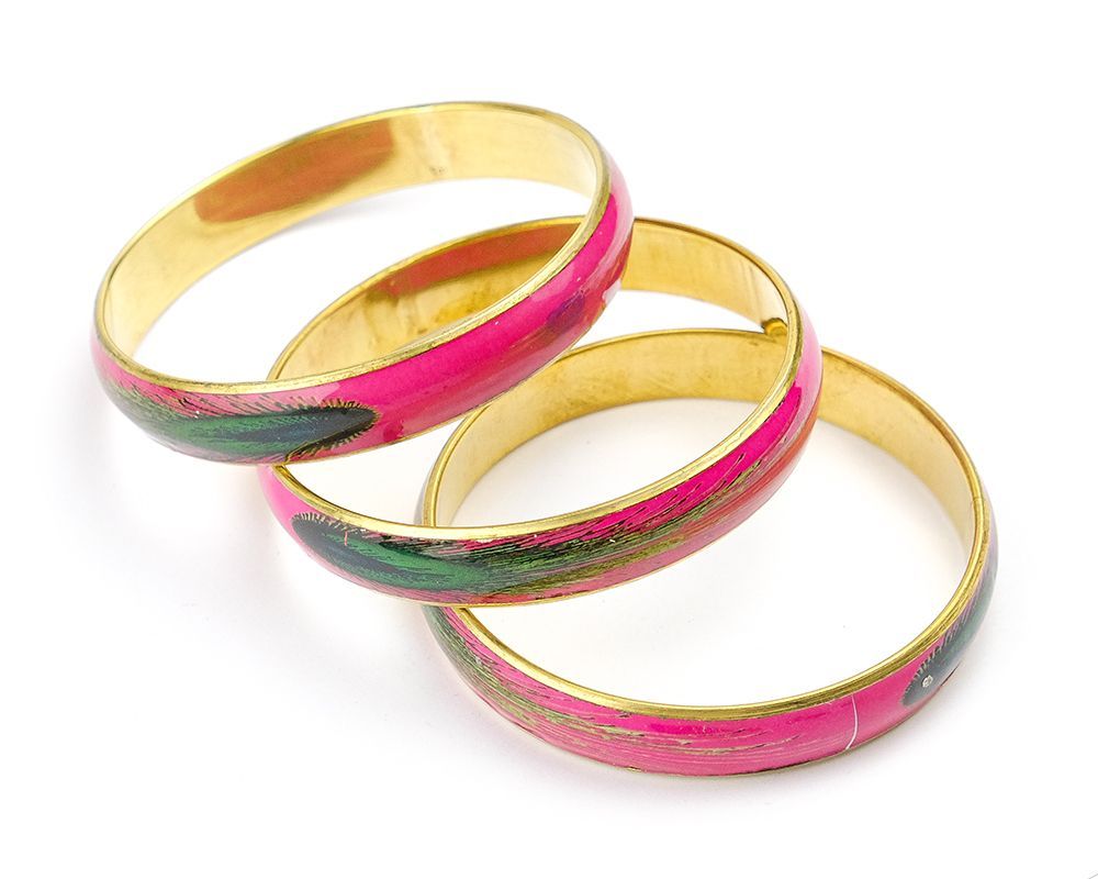 Браслет-кольцо "Перо" розовый (1 шт)
