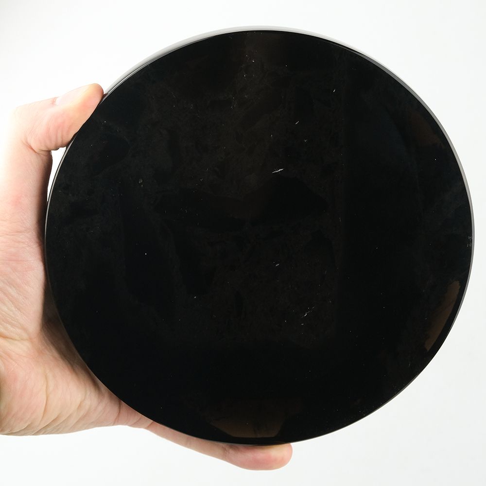 Зеркало магическое черное из Обсидиана (круглое) 16,7 см