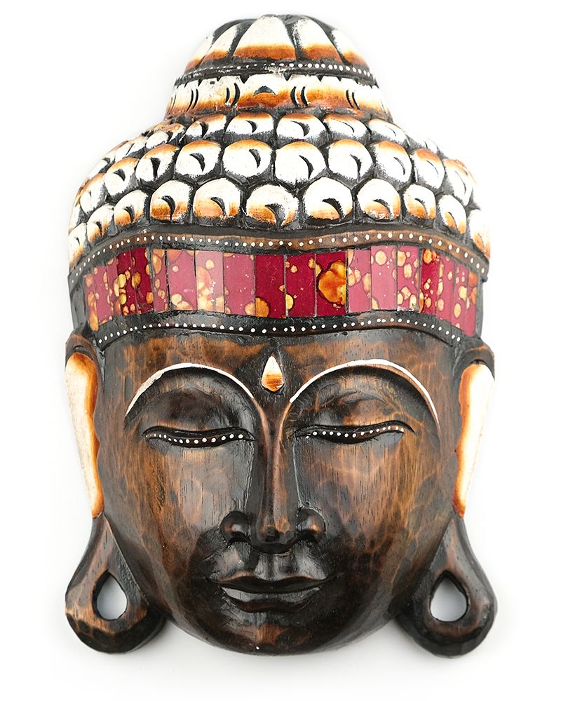 Маска Будда (30 см) красная мозайка