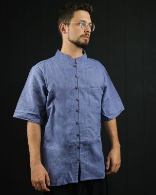 Рубашка "Plain" (короткий рукав) XXL голубая