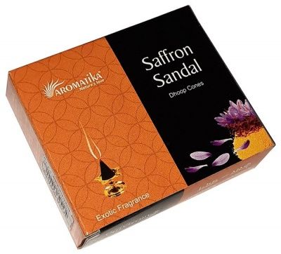 Благовония конусы Сандал с шафраном (Saffron-Sandal) Aromatika