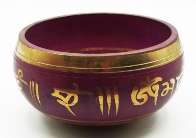 Тибетская поющая чаша Ом мантра (12 см)